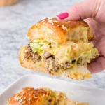 Big Mac Slider with Lettuce, Beef, and Cheese in Hand