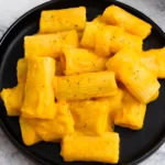 Creamy Vegan Butternut Squash Pasta on Black Plate
