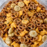 Ranch Pretzel Snack Mix with Goldfish Crackers and Oyster Crackers