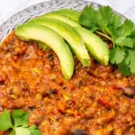 Crockpot Vegetarian Chili with Avocado and Cilantro