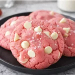Strawberry Cheesecake Cookies with White Chocolate Chips and Sea Salt
