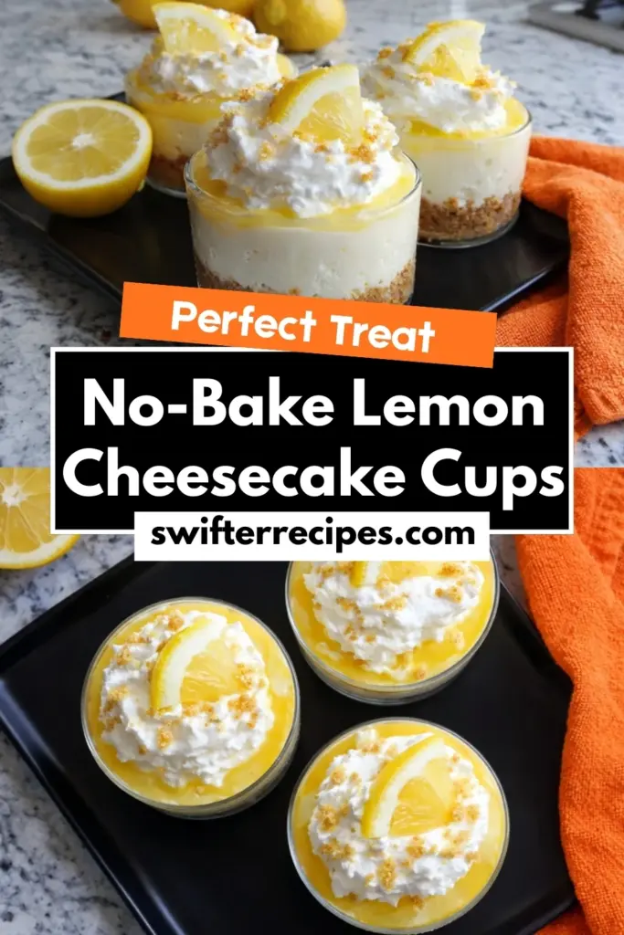 No-Bake Lemon Cheesecake Cups – Easy Lemon Dessert Recipe