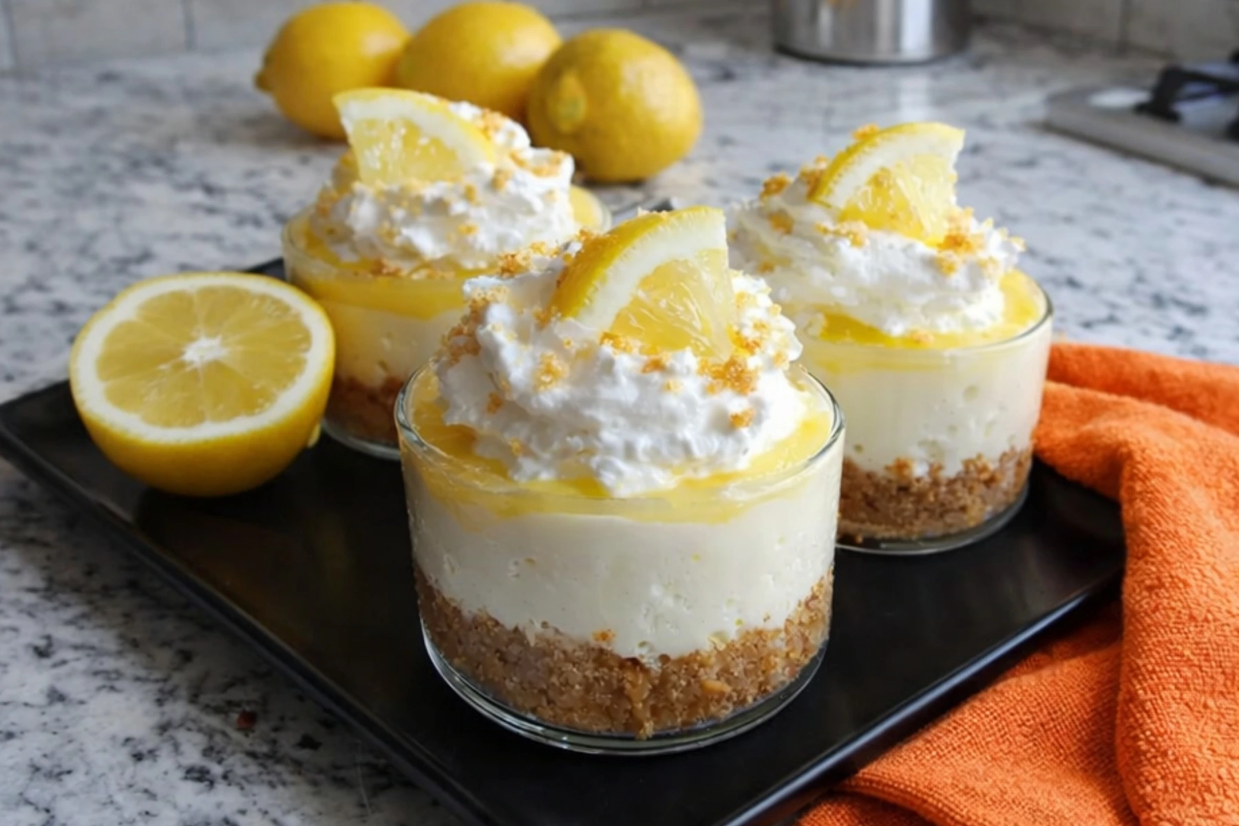 No-Bake Lemon Cheesecake Cups with Graham Cracker Crust