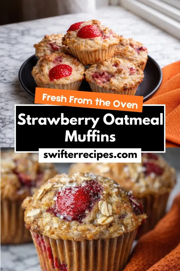 Fresh Strawberry Oatmeal Muffins Homemade Easy Breakfast Recipe