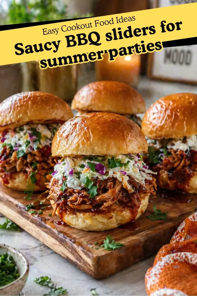 Saucy BBQ Chicken Sliders for Easy Cookout Food Ideas