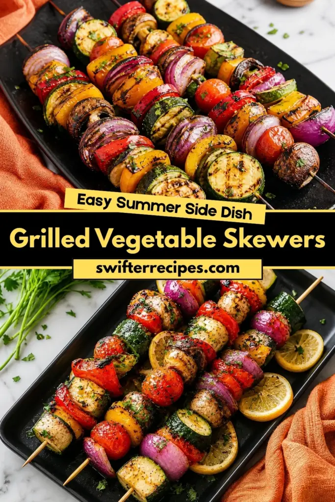 Grilled Vegetable Skewers Easy Summer Side Dish Pinterest Pin