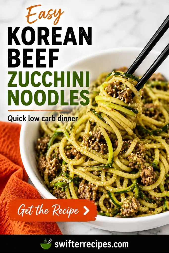 Easy Korean Beef Zucchini Noodles Recipe Pin