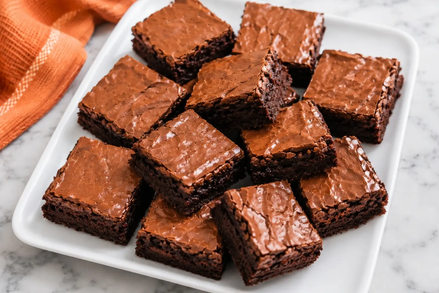 Fudgy Zucchini Brownies with Crackly Chocolate Tops