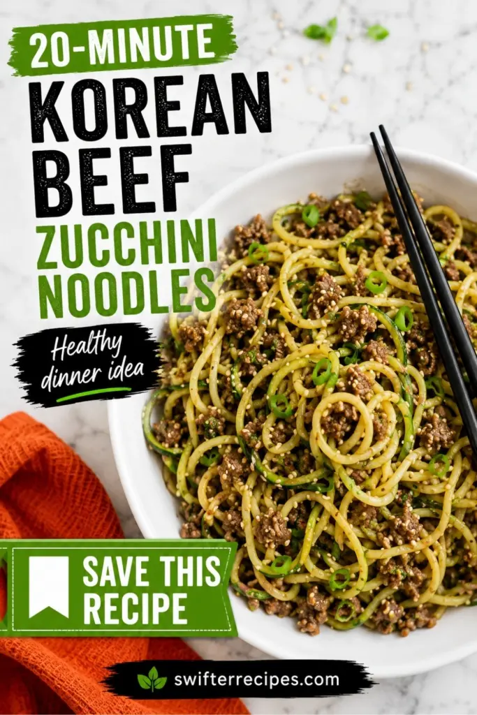 20-Minute Korean Beef Zucchini Noodles Recipe Pin